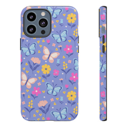 Lavender Butterflies: Tough Cases for iPhone, Samsung Galaxy and Google Pixel