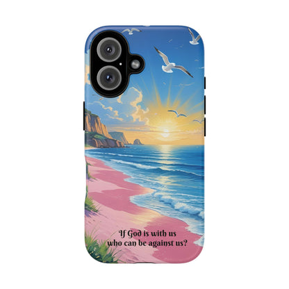 "If God is with us, who can be against us?": Inspiring phone case for iPhone, Samsung Galaxy and Google Pixel devices