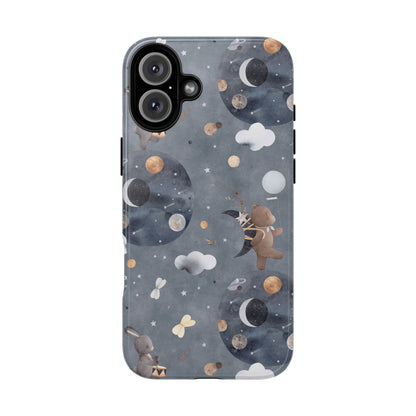 Moon, Bear and Bunny: Cute phone case for iPhone, Samsung Galaxy and Google Pixel devices