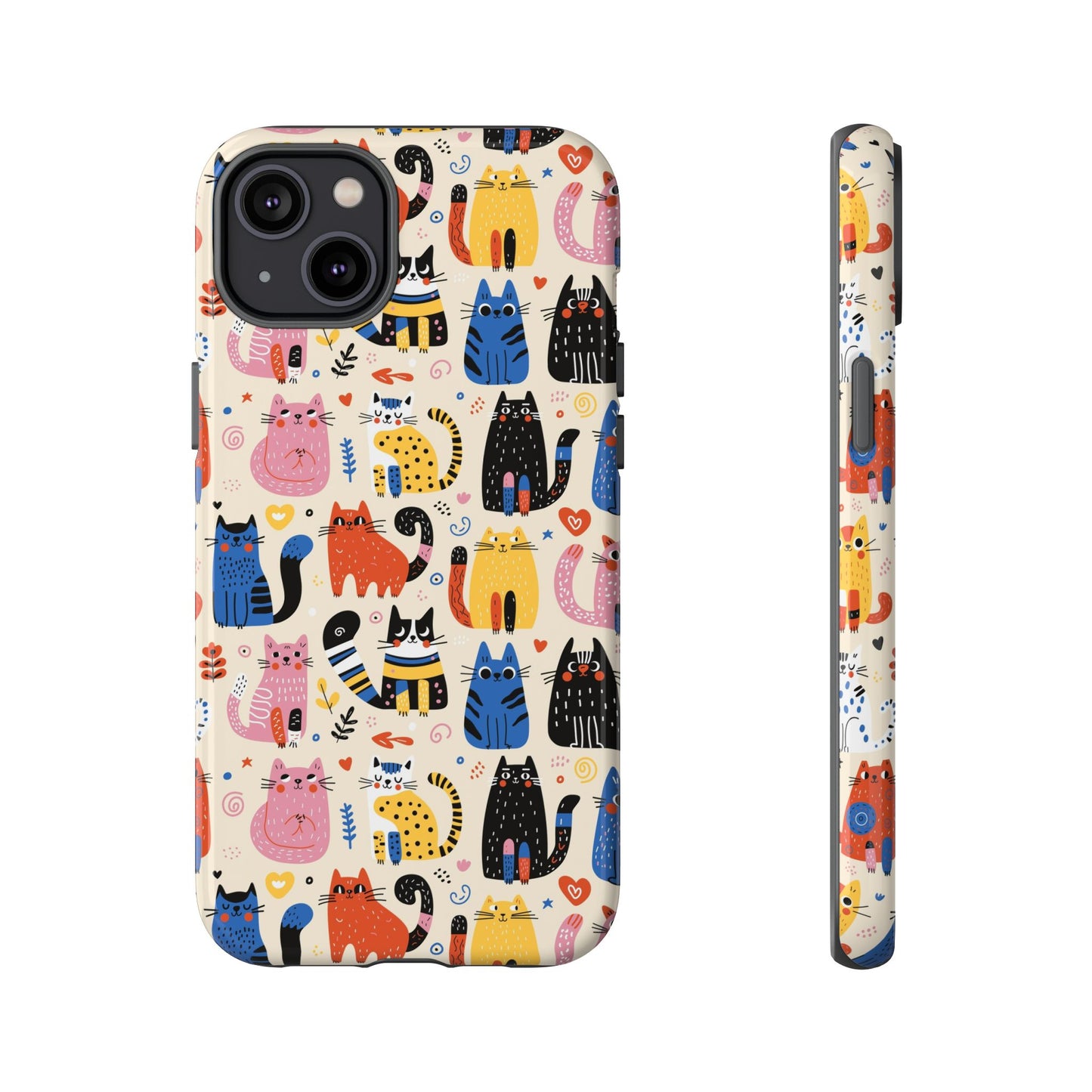 Cat Doodles Phone Case: Playful Cat-Inspired Tough Case for iPhone, Samsung Galaxy and Google Pixel devices