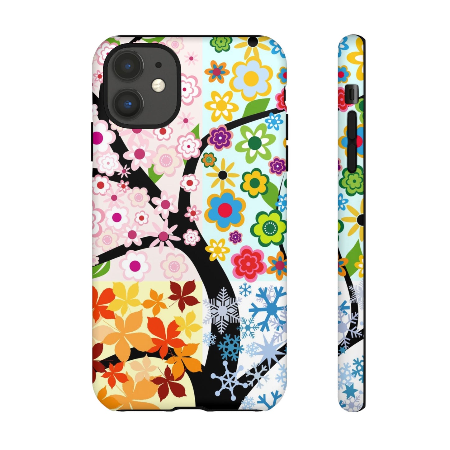 Four Seasons: Fall, Winter, Spring and Summer inspired phone case for iPhone, Samsung Galaxy and Google Pixel devices