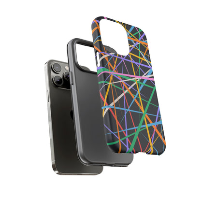 Spectrum Grid: Abstract, Intersecting Line Patterns Phone Case for iPhone, Samsung and Google Pixel devices