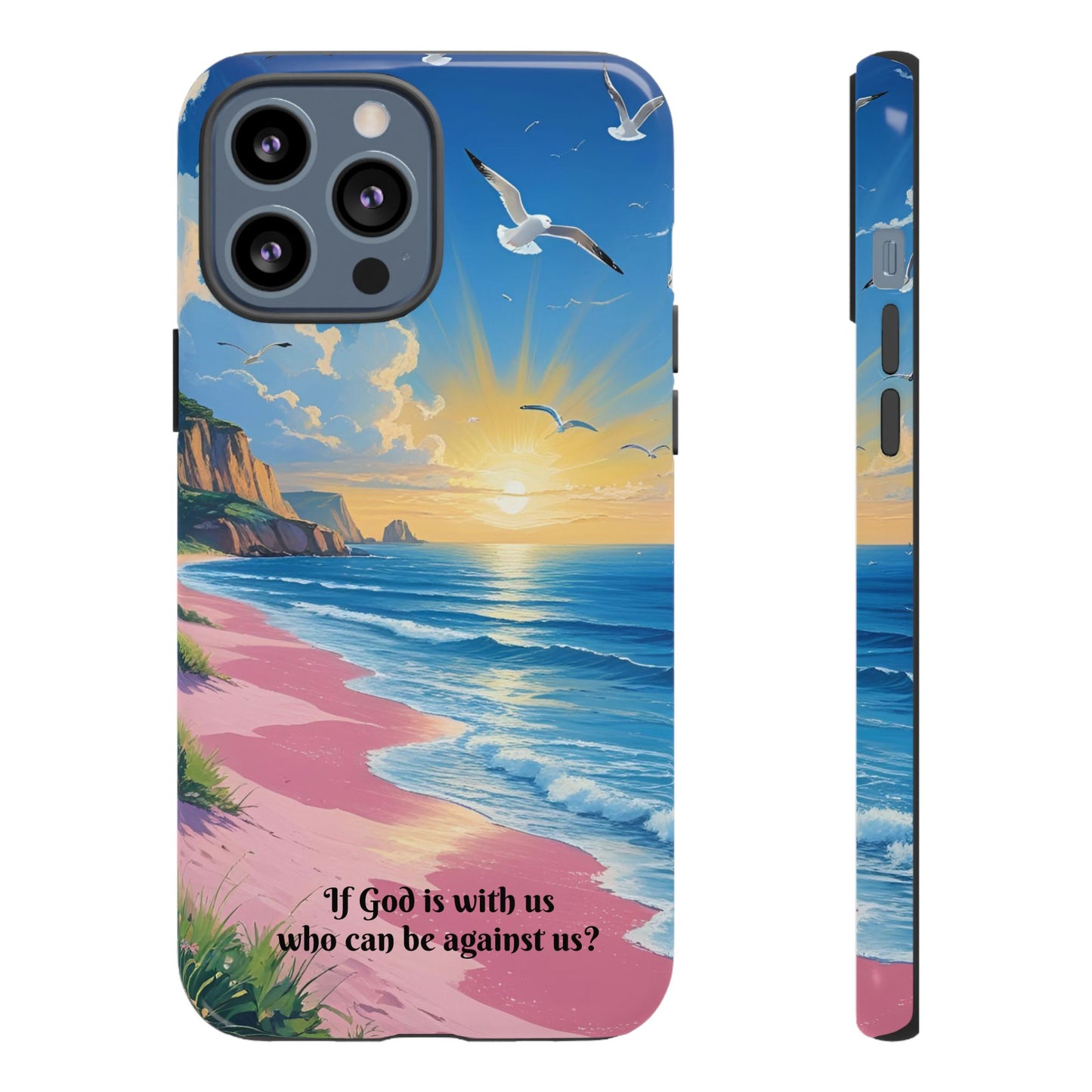 "If God is with us, who can be against us?": Inspiring phone case for iPhone, Samsung Galaxy and Google Pixel devices