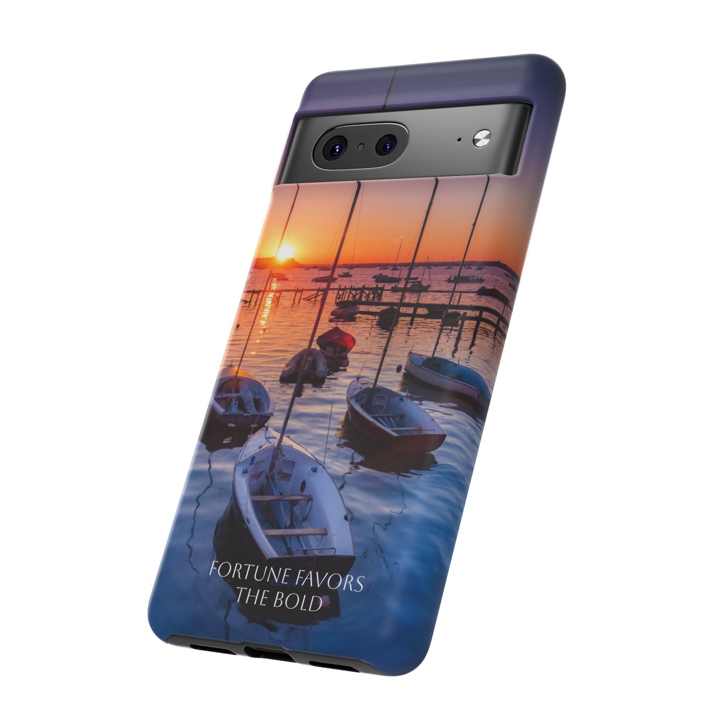 Fortune Favors the Bold: Sunset Sail Phone Case for iPhone, Samsung Galaxy and Google Pixel devices