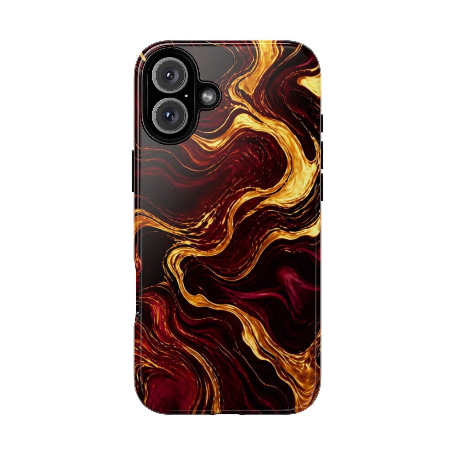Molten Gold and Maroon Waves: Elegant Phone Case for iPhone, Samsung Galaxy and Google Pixel devices