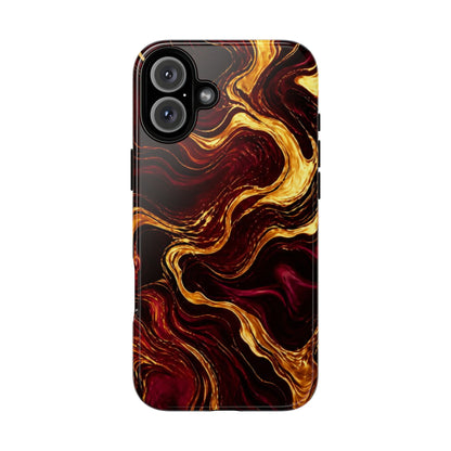 Molten Gold and Maroon Waves: Elegant Phone Case for iPhone, Samsung Galaxy and Google Pixel devices