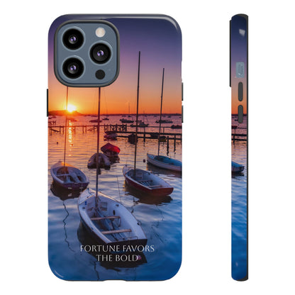 Fortune Favors the Bold: Sunset Sail Phone Case for iPhone, Samsung Galaxy and Google Pixel devices