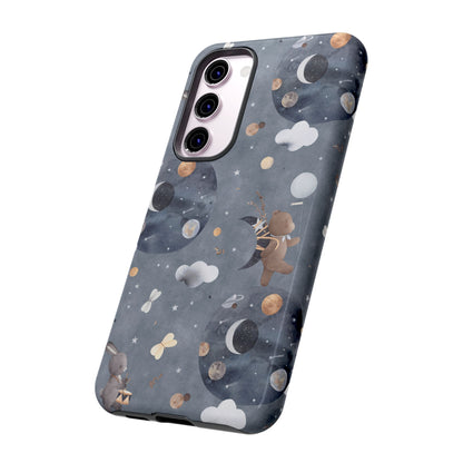 Moon, Bear and Bunny: Cute phone case for iPhone, Samsung Galaxy and Google Pixel devices