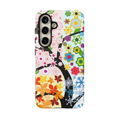 Four Seasons: Fall, Winter, Spring and Summer inspired phone case for iPhone, Samsung Galaxy and Google Pixel devices