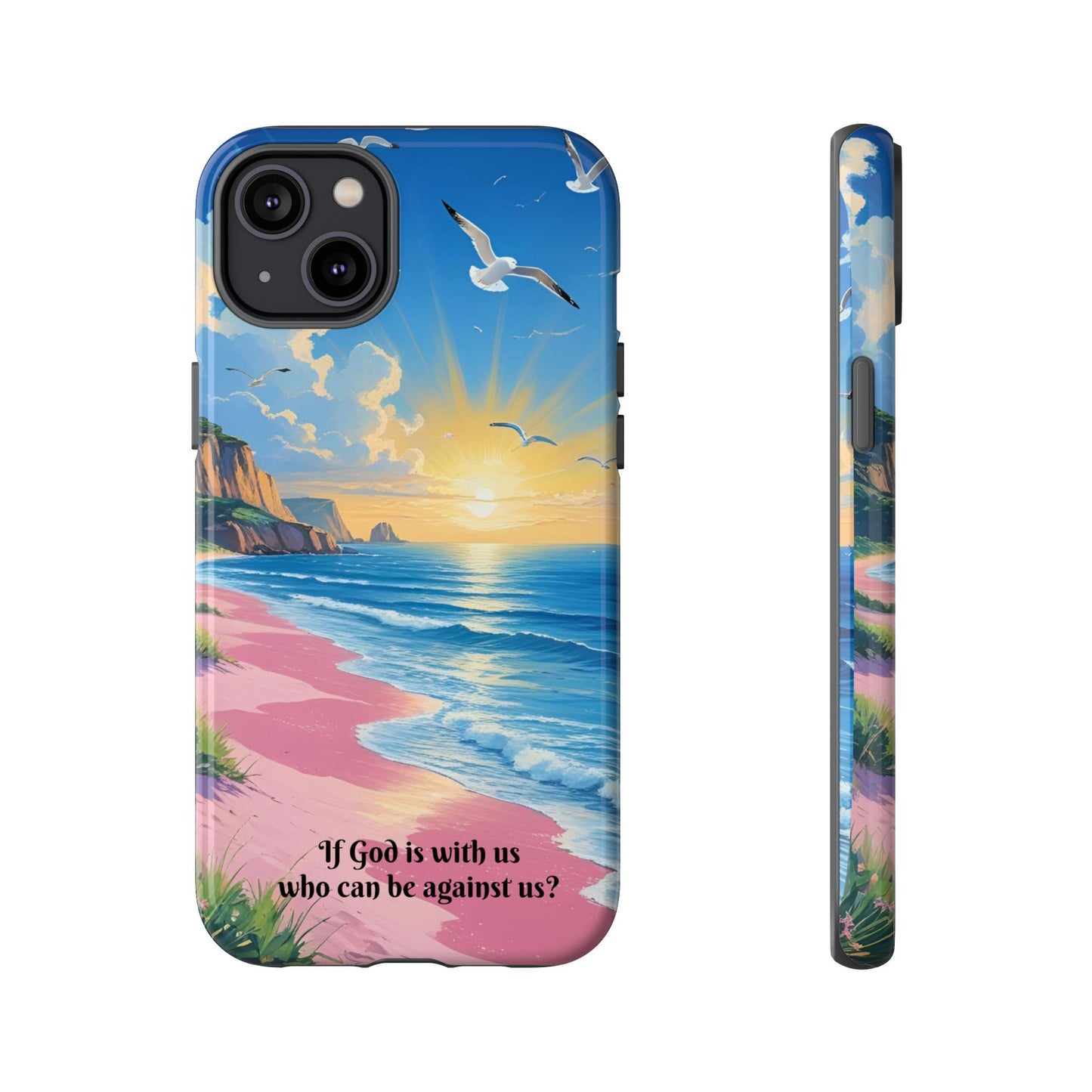 "If God is with us, who can be against us?": Inspiring phone case for iPhone, Samsung Galaxy and Google Pixel devices