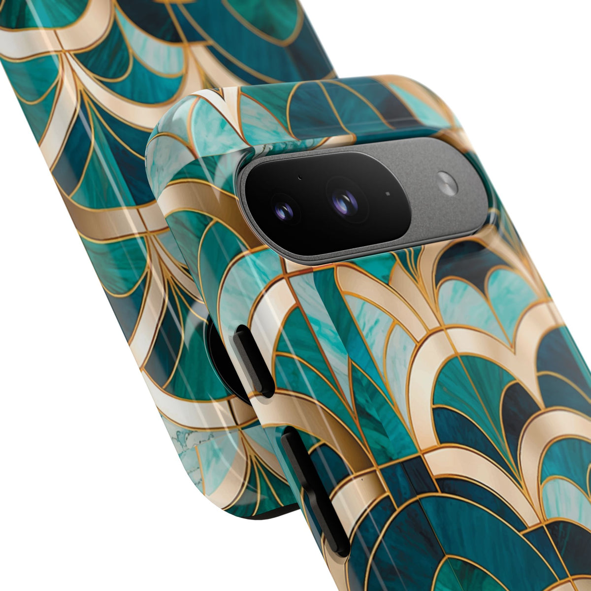 Emerald Deco: Vintage Plush Phone Case for iPhone, Samsung Galaxy and Google Pixel devices