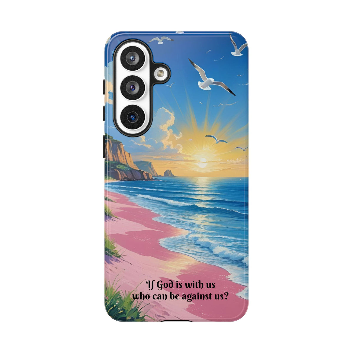 "If God is with us, who can be against us?": Inspiring phone case for iPhone, Samsung Galaxy and Google Pixel devices