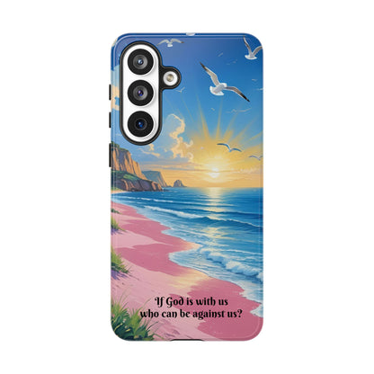 "If God is with us, who can be against us?": Inspiring phone case for iPhone, Samsung Galaxy and Google Pixel devices