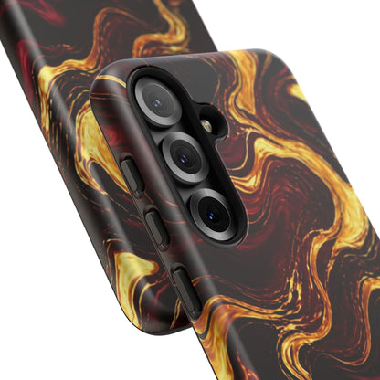 Molten Gold and Maroon Waves: Elegant Phone Case for iPhone, Samsung Galaxy and Google Pixel devices