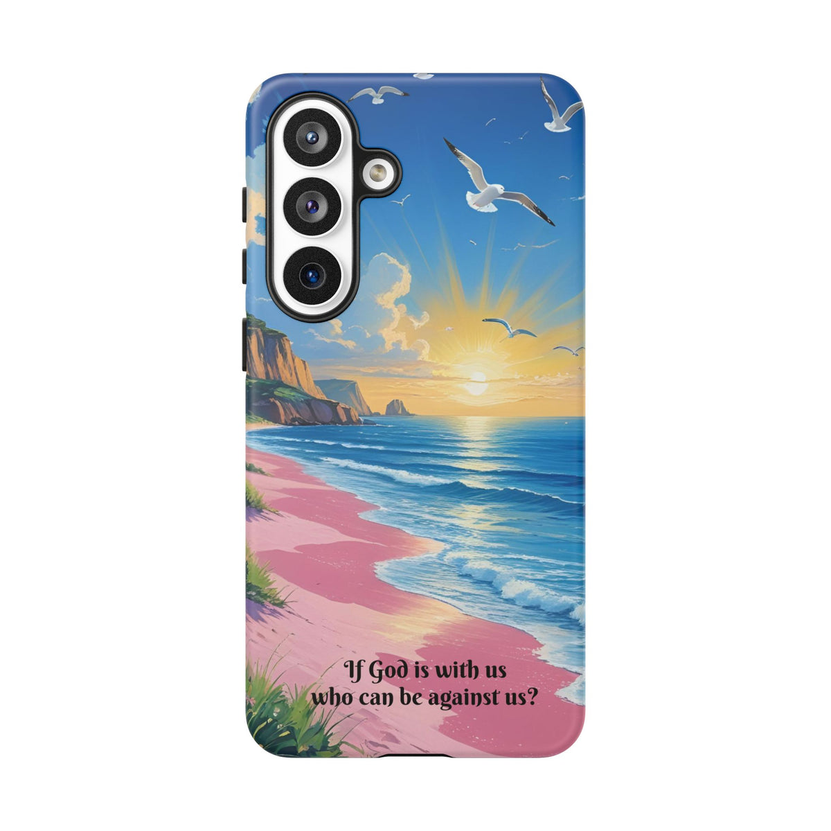 "If God is with us, who can be against us?": Inspiring phone case for iPhone, Samsung Galaxy and Google Pixel devices