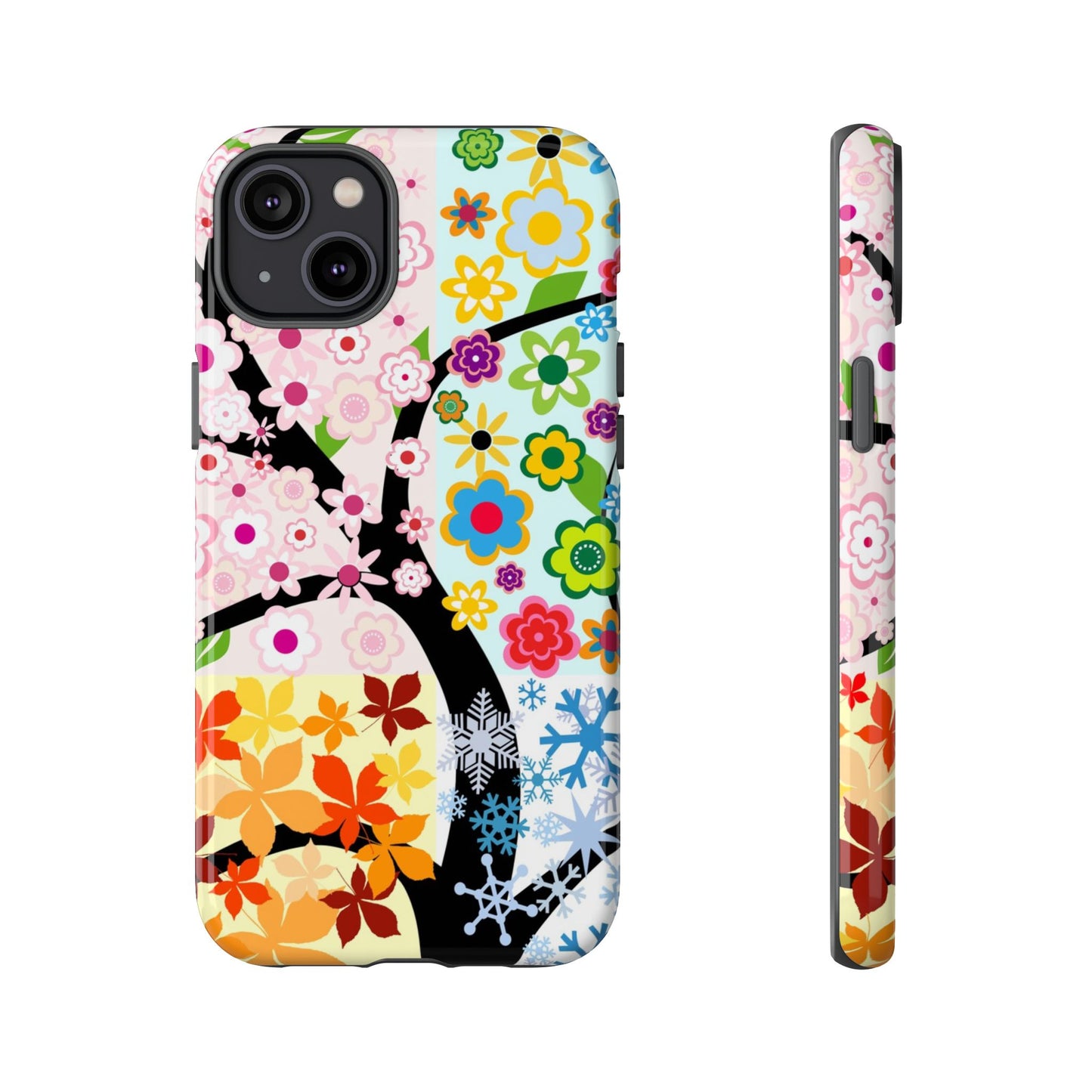 Four Seasons: Fall, Winter, Spring and Summer inspired phone case for iPhone, Samsung Galaxy and Google Pixel devices