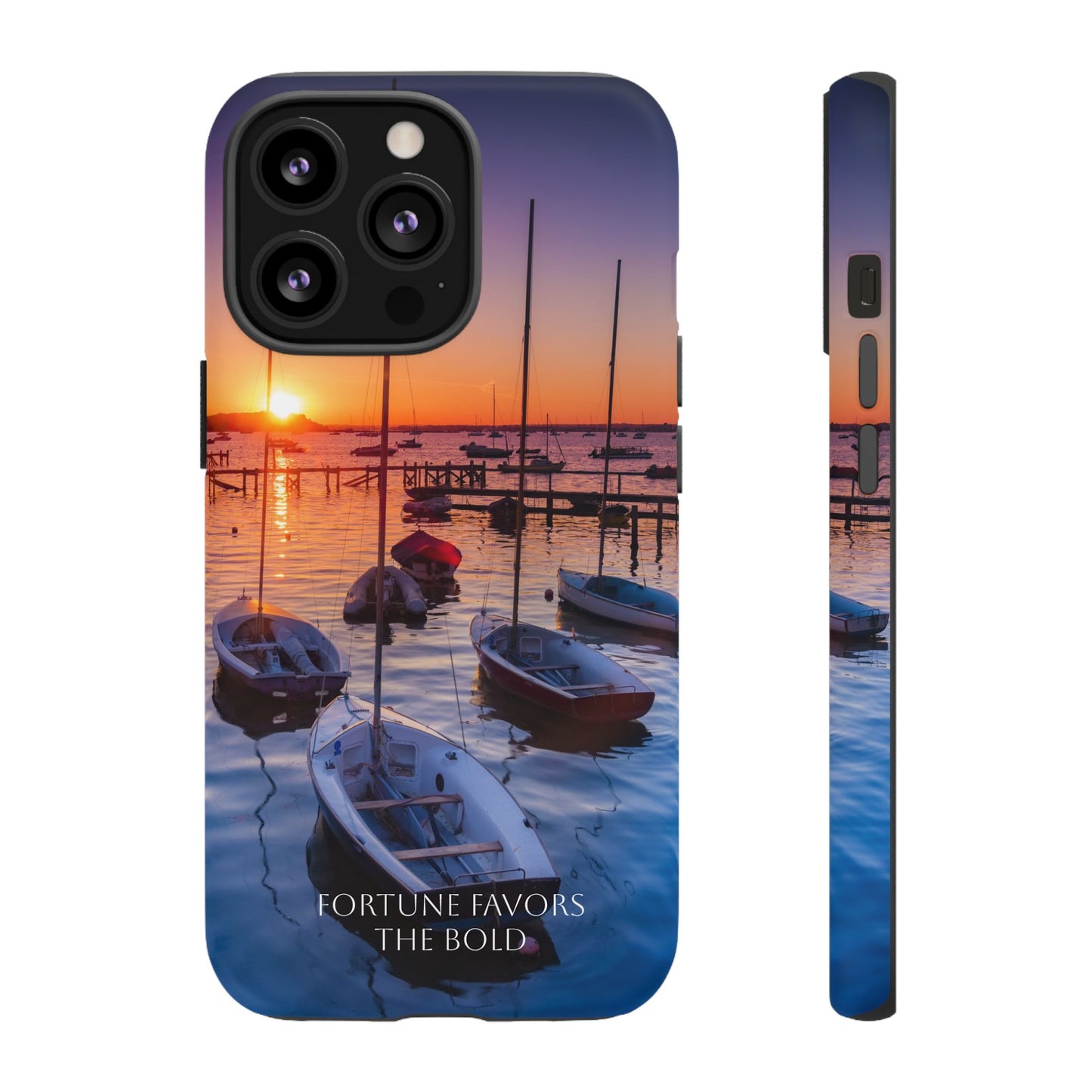 Fortune Favors the Bold: Sunset Sail Phone Case for iPhone, Samsung Galaxy and Google Pixel devices