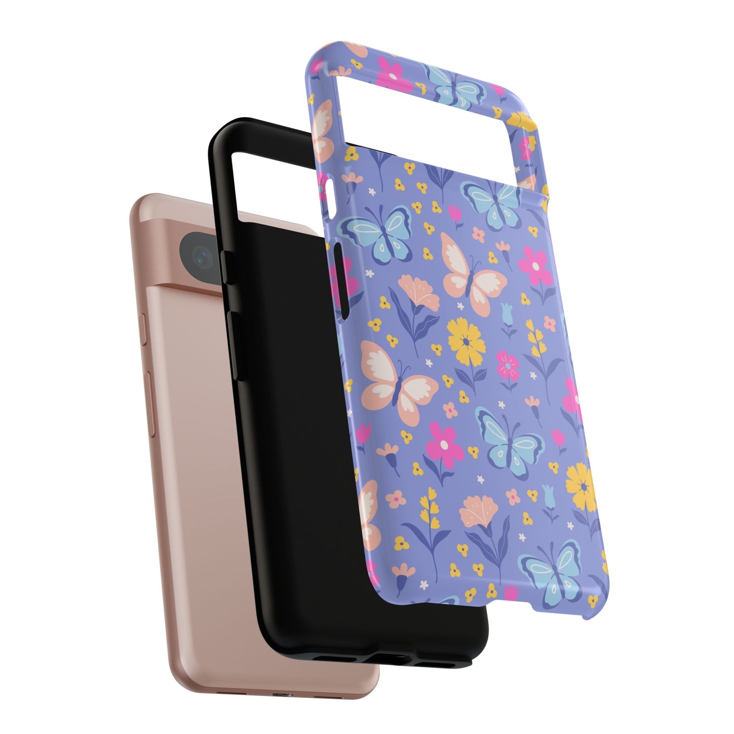 Lavender Butterflies: Tough Cases for iPhone, Samsung Galaxy and Google Pixel