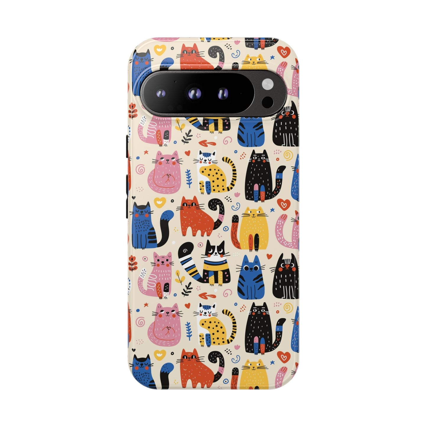 Cat Doodles Phone Case: Playful Cat-Inspired Tough Case for iPhone, Samsung Galaxy and Google Pixel devices