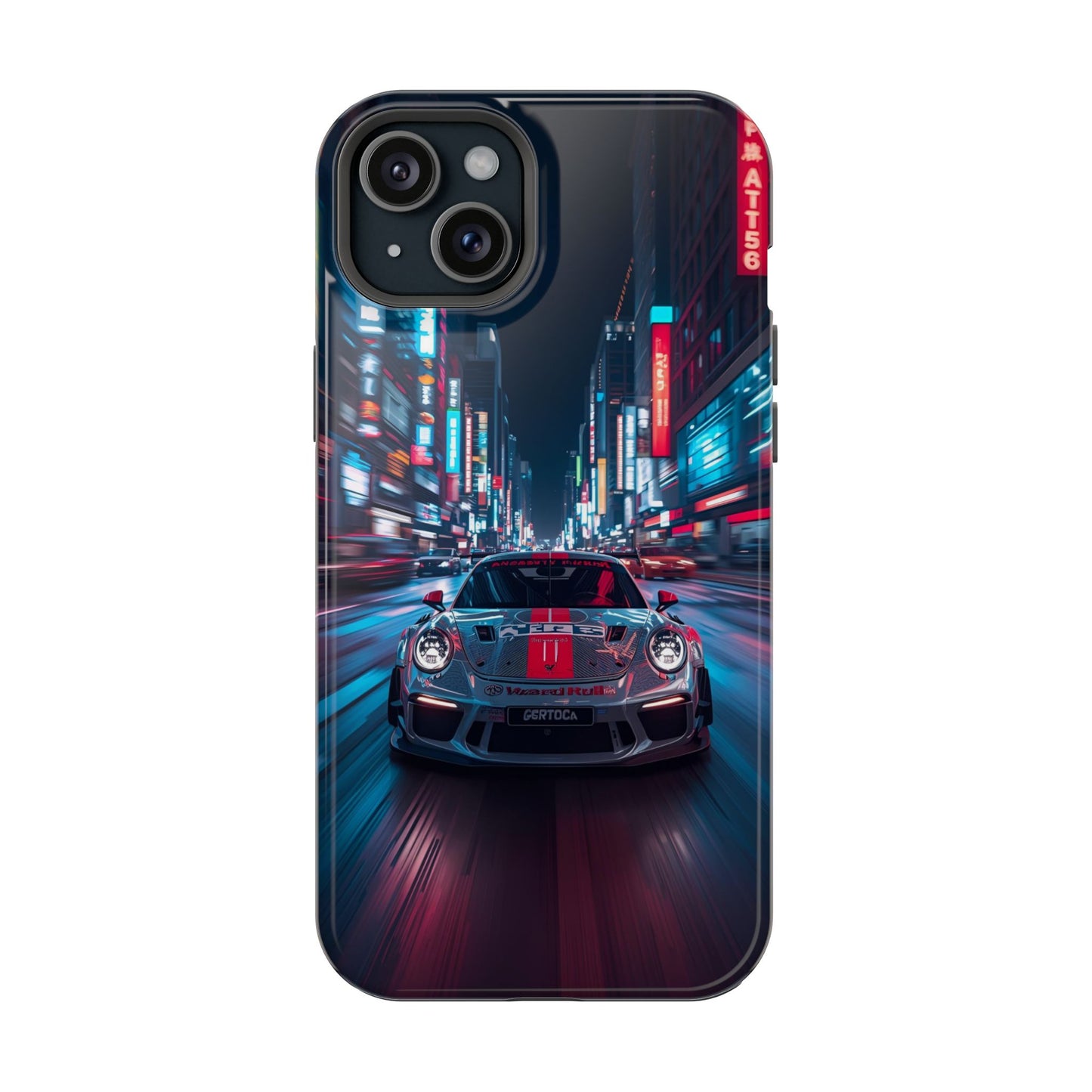 Urban Racer (MagSafe version): Neon Car Inspired iPhone Case for Men