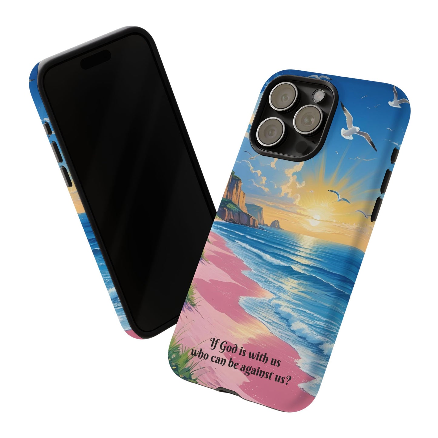 "If God is with us, who can be against us?": Inspiring phone case for iPhone, Samsung Galaxy and Google Pixel devices
