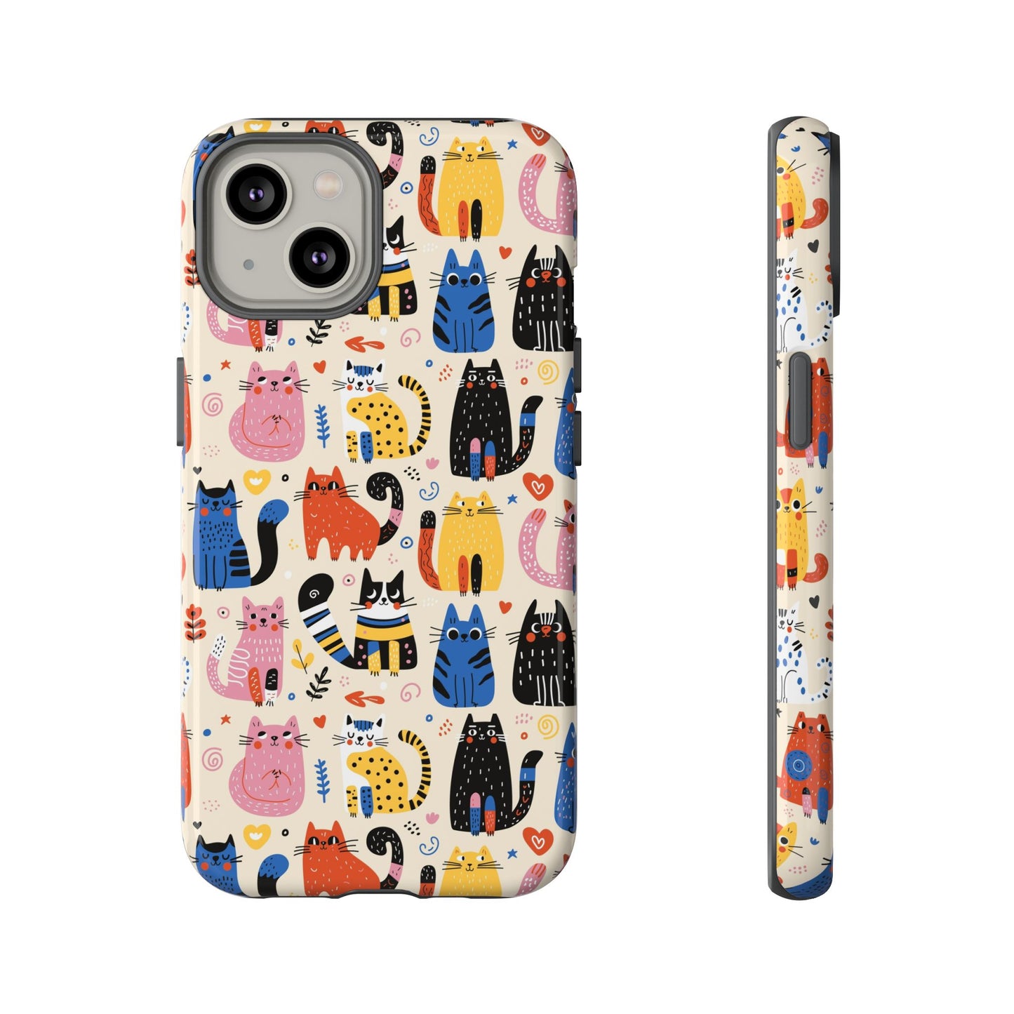 Cat Doodles Phone Case: Playful Cat-Inspired Tough Case for iPhone, Samsung Galaxy and Google Pixel devices