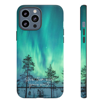 Show Them What You're Worth: Aurora Borealis-Inspired phone case for iPhone, Samsung Galaxy and Pixel devices
