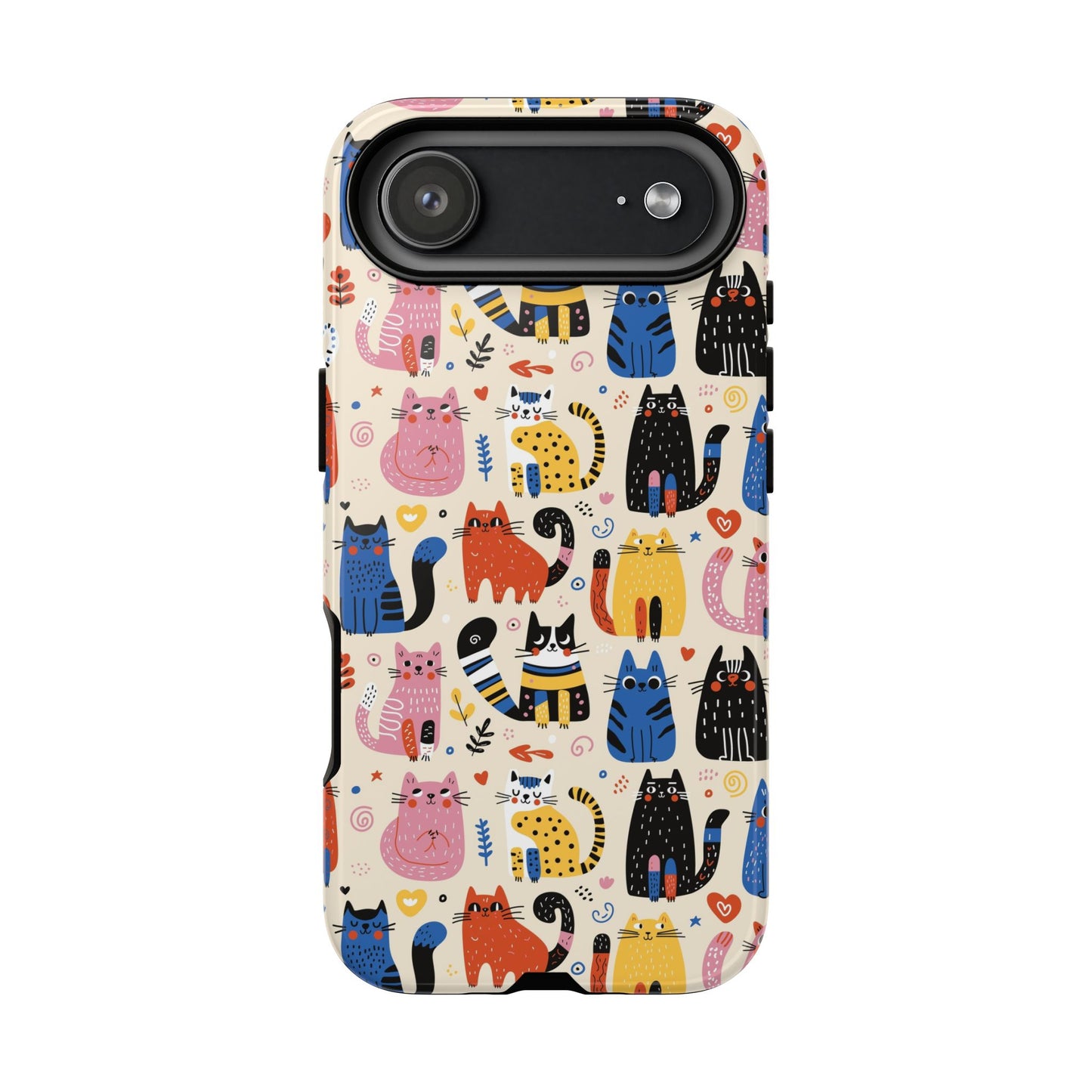 Cat Doodles Phone Case: Playful Cat-Inspired Tough Case for iPhone, Samsung Galaxy and Google Pixel devices