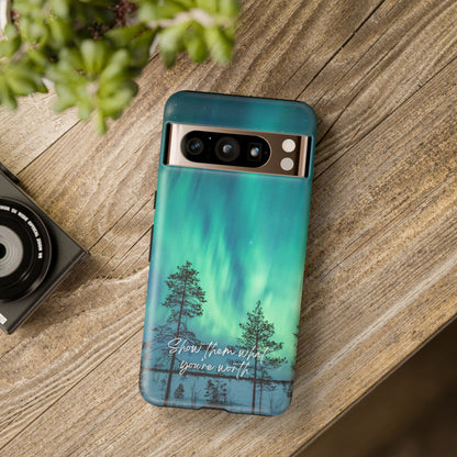 Show them what you're worth: Aurora borealis-inspired phone case for iPhone, Galaxy and Pixel devices