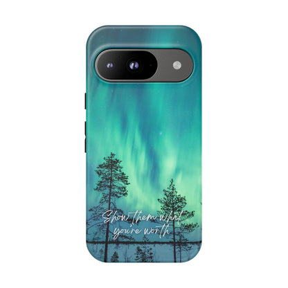 Show Them What You're Worth: Aurora Borealis-Inspired phone case for iPhone, Samsung Galaxy and Pixel devices