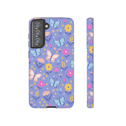 Lavender Butterflies: Tough Cases for iPhone, Samsung Galaxy and Google Pixel