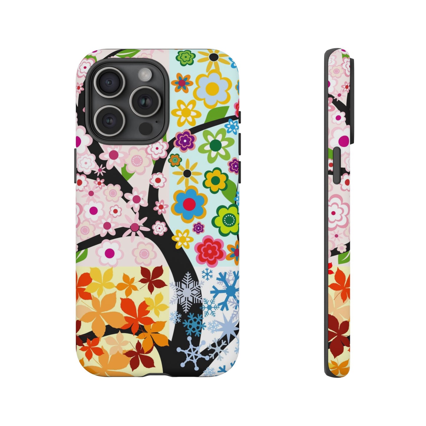 Four Seasons: Fall, Winter, Spring and Summer inspired phone case for iPhone, Samsung Galaxy and Google Pixel devices
