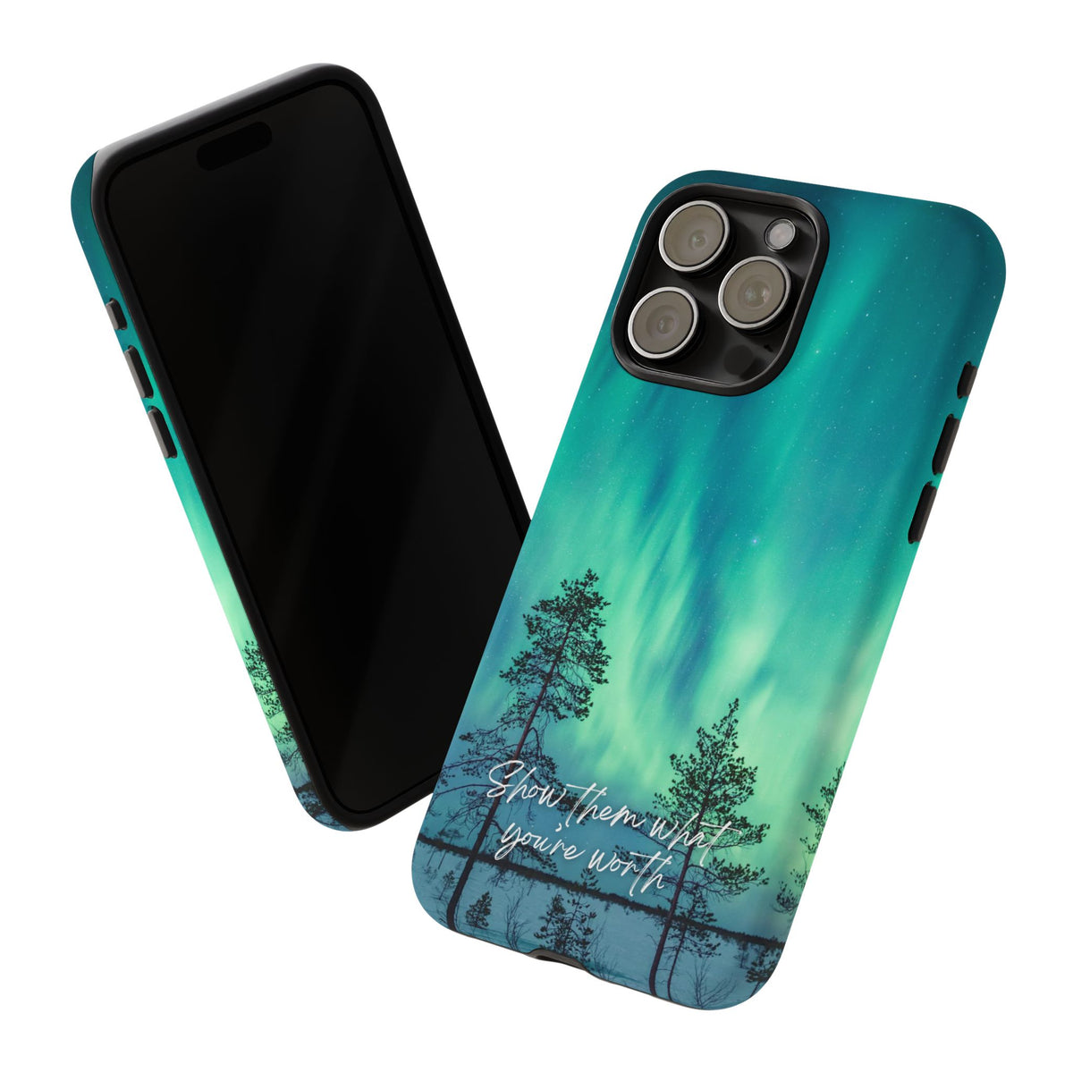 Show Them What You're Worth: Aurora Borealis-Inspired phone case for iPhone, Samsung Galaxy and Pixel devices