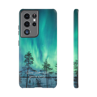 Show Them What You're Worth: Aurora Borealis-Inspired phone case for iPhone, Samsung Galaxy and Pixel devices