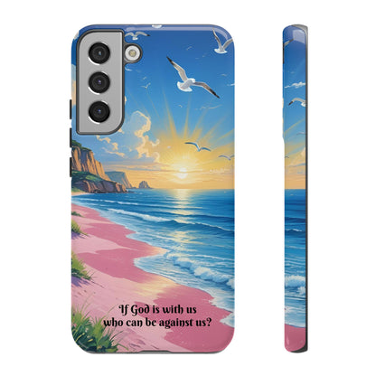 "If God is with us, who can be against us?": Inspiring phone case for iPhone, Samsung Galaxy and Google Pixel devices