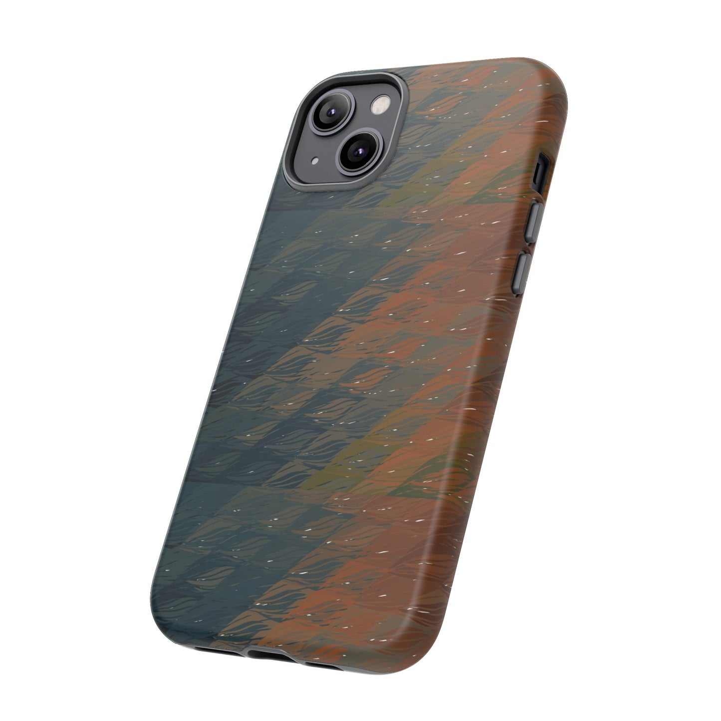 BRUE: Brown + Blue Geometric case for iPhone, Galaxy and Pixel