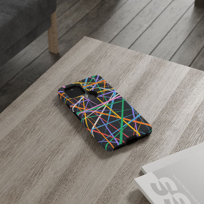 Spectrum Grid: Abstract, Intersecting Line Patterns Phone Case for iPhone, Samsung and Google Pixel devices