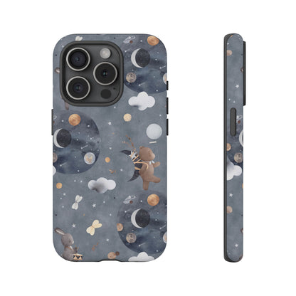 Moon, Bear and Bunny: Cute phone case for iPhone, Samsung Galaxy and Google Pixel devices