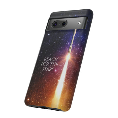 Reach for the stars: rocket illustrated phone case for iPhone, Samsung Galaxy and Pixel devices