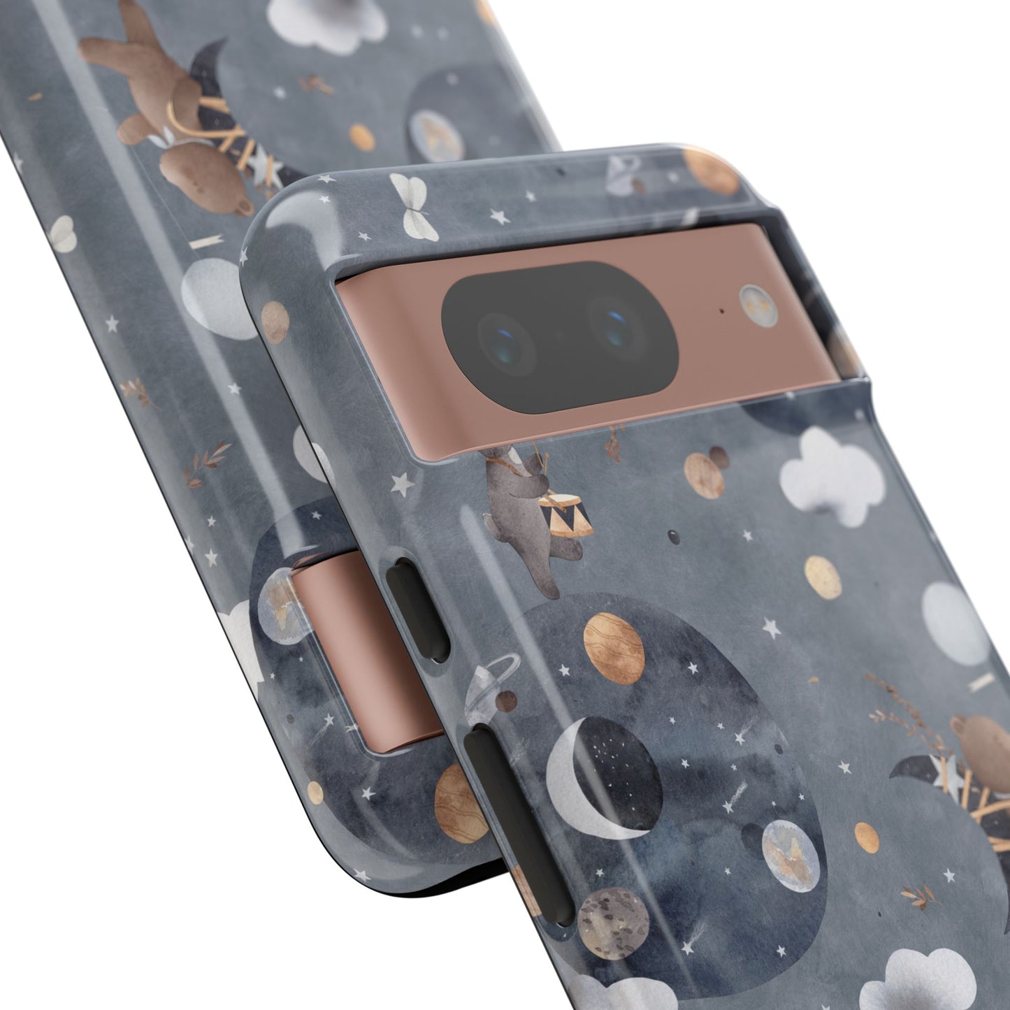 Moon, Bear and Bunny: Cute phone case for iPhone, Samsung Galaxy and Google Pixel devices