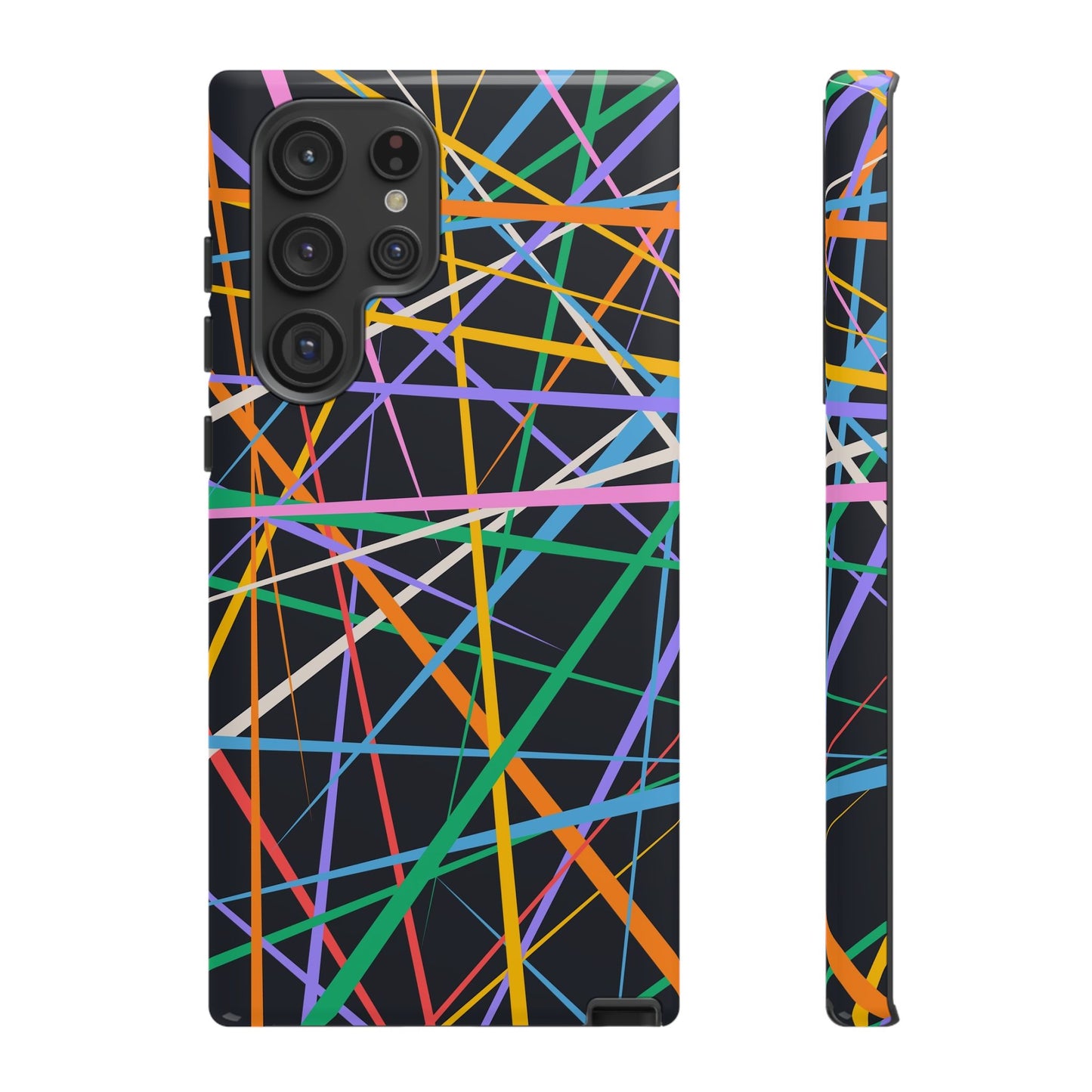 Spectrum Grid: Abstract, Intersecting Line Patterns Phone Case for iPhone, Samsung and Google Pixel devices