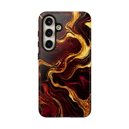 Molten Gold and Maroon Waves: Elegant Phone Case for iPhone, Samsung Galaxy and Google Pixel devices