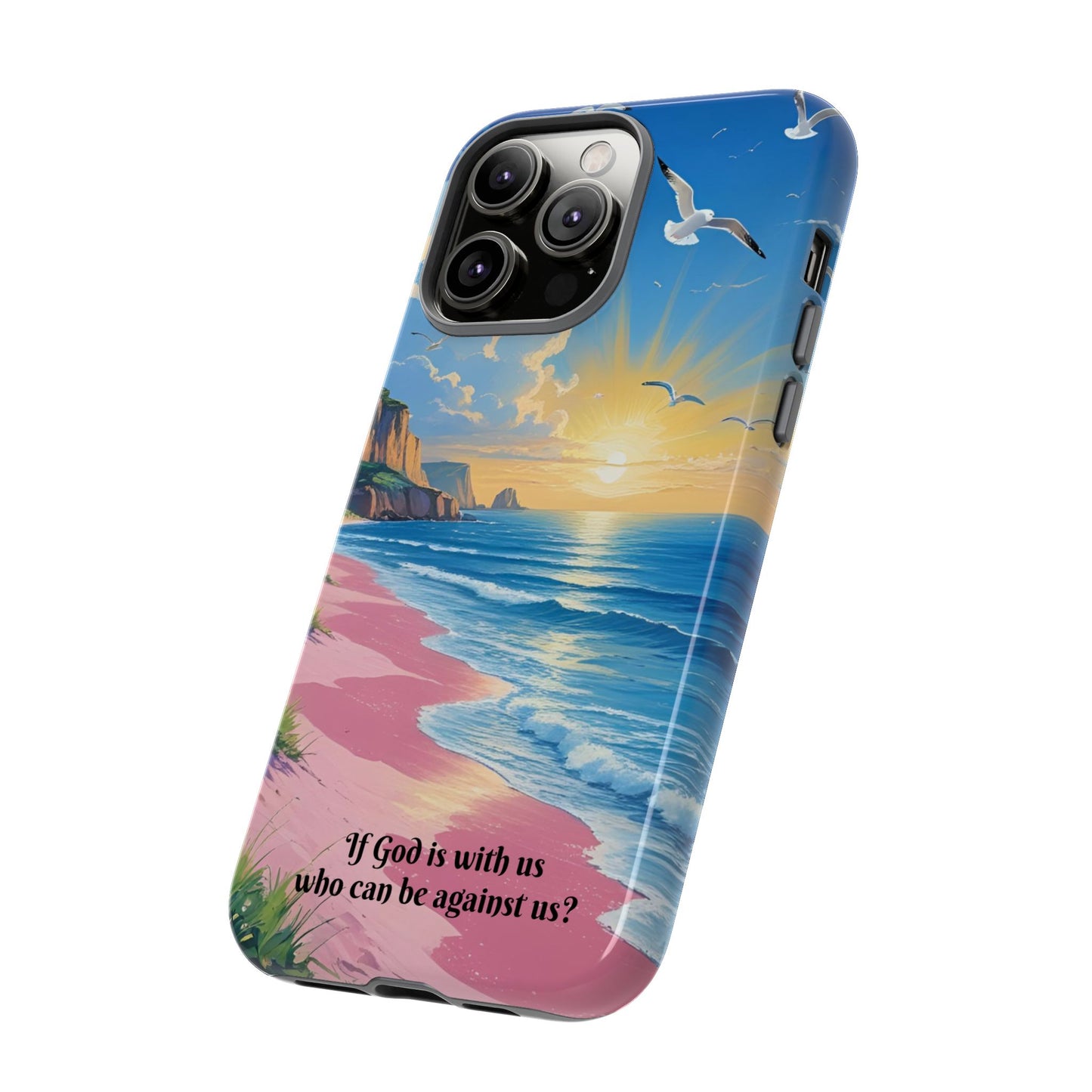 "If God is with us, who can be against us?": Inspiring phone case for iPhone, Samsung Galaxy and Google Pixel devices