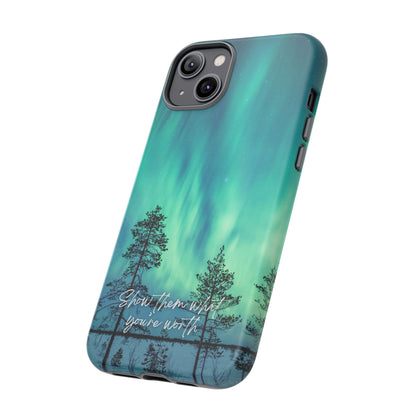 Show Them What You're Worth: Aurora Borealis-Inspired phone case for iPhone, Samsung Galaxy and Pixel devices