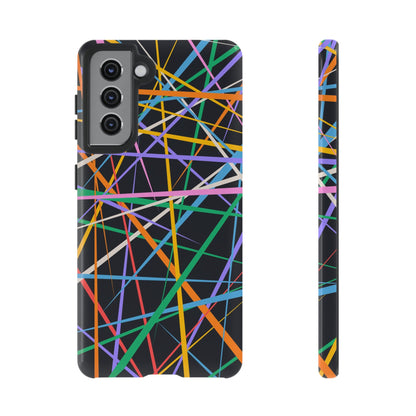 Spectrum Grid: Abstract, Intersecting Line Patterns Phone Case for iPhone, Samsung and Google Pixel devices