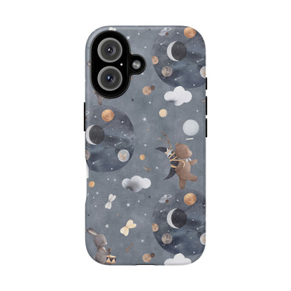 Moon, Bear and Bunny: Cute phone case for iPhone, Samsung Galaxy and Google Pixel devices