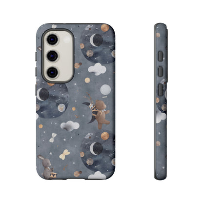 Moon, Bear and Bunny: Cute phone case for iPhone, Samsung Galaxy and Google Pixel devices