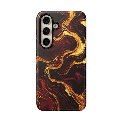 Molten Gold and Maroon Waves: Elegant Phone Case for iPhone, Samsung Galaxy and Google Pixel devices