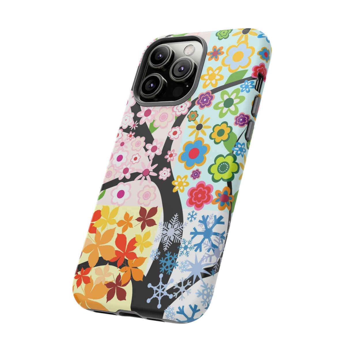 Four Seasons: Fall, Winter, Spring and Summer inspired phone case for iPhone, Samsung Galaxy and Google Pixel devices