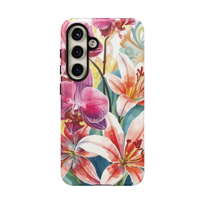 Hibiscus & Orchid Bloom Case: Floral Beauty for Your Samsung Galaxy S Series
